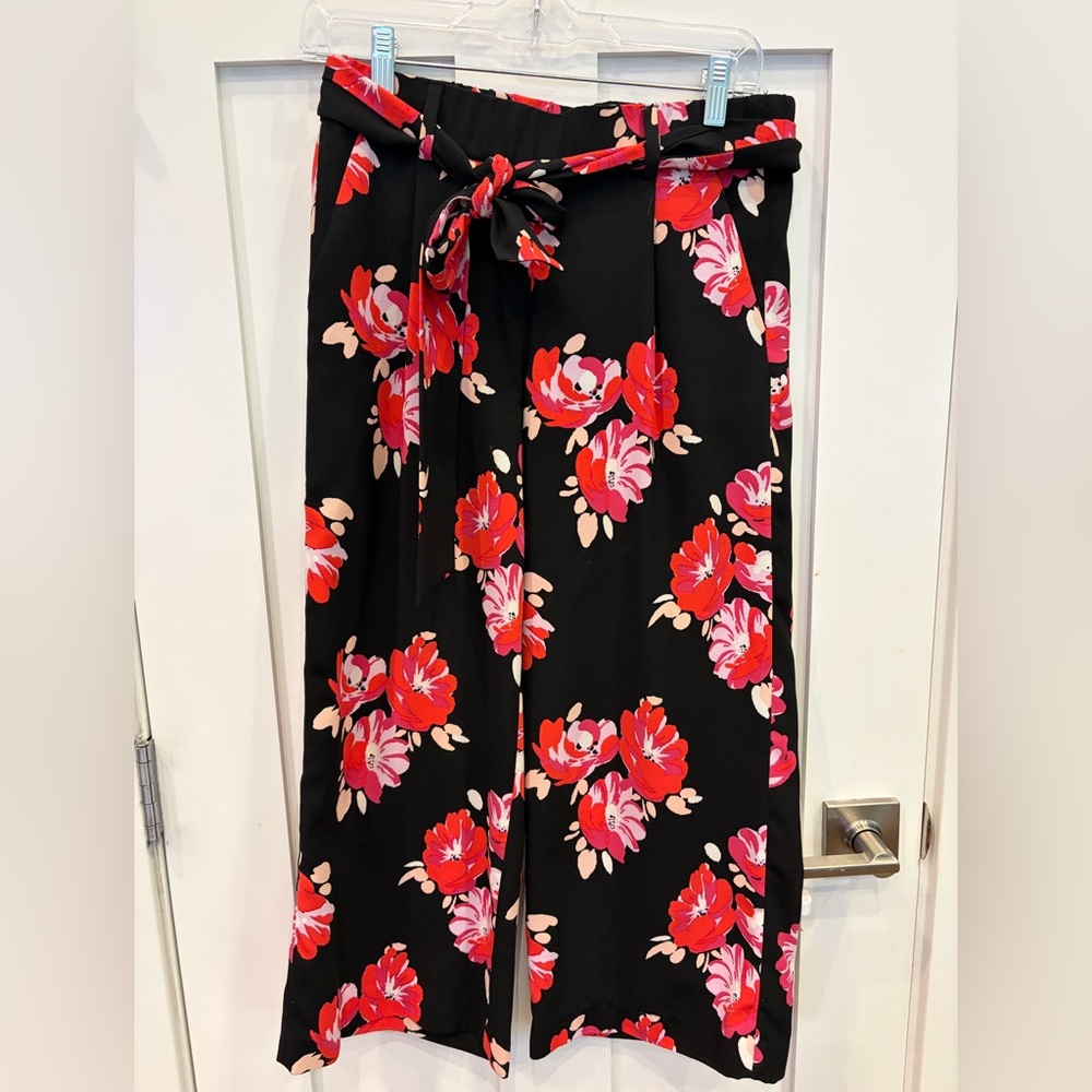 Halogen Black and Pink Floral Pants